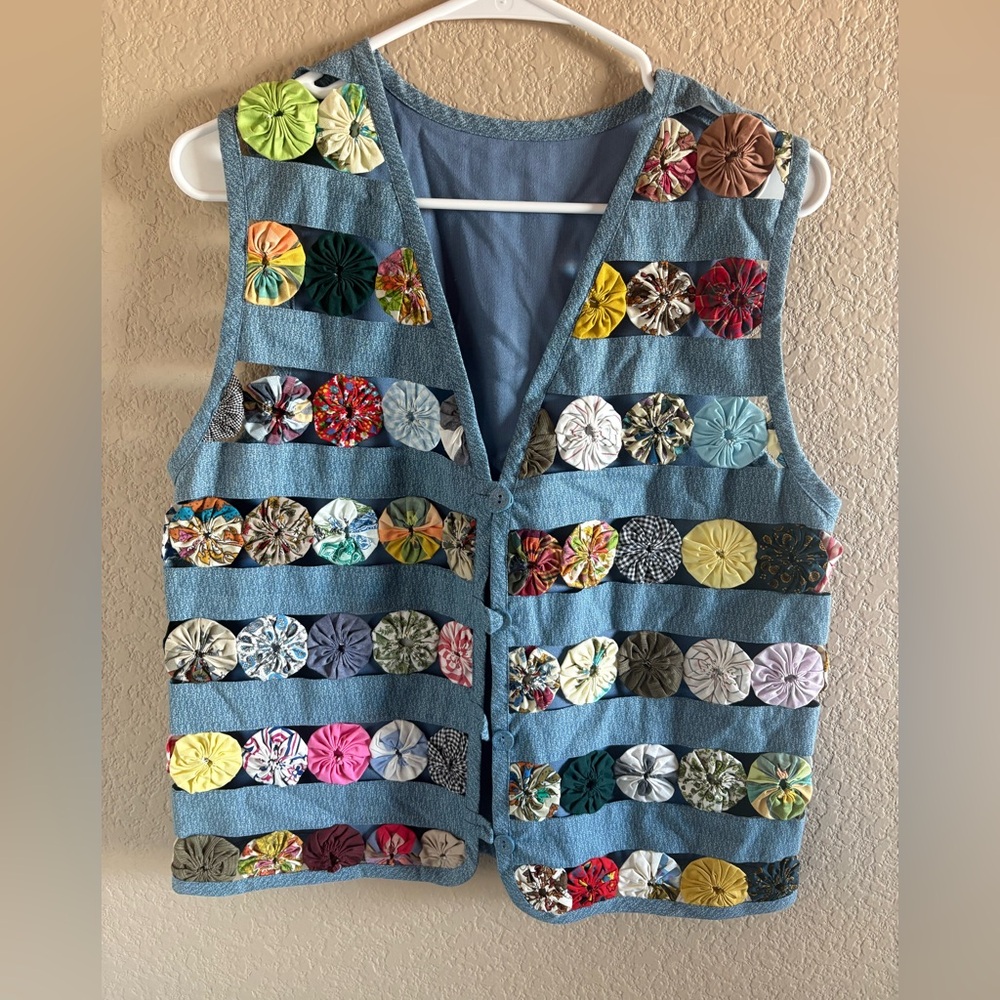 VTG Handmade Colorful Patchwork Vest One of a Kind